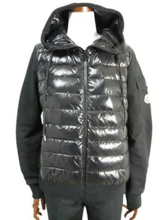 サイズS■新品 本物■モンクレール スウェットダウンパーカー 黒 レディース