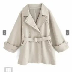 ベルト付きマルチWayフェイクウールコート　アイボリー GRL [fo1762]