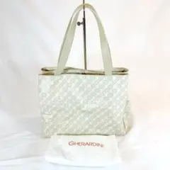 【美品】ゲラルディーニ ソフティ ハンドバッグ トートバッグ ベージュ ホワイト