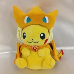 ぬいぐるみ　メガリザードンXのポンチョを着たピカチュウ ポンチョを着たピカチュウ ぬいぐるみ メガリザードンX - メルカリ