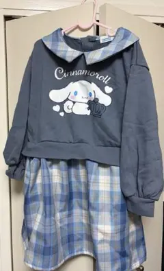 シナモロール　BABYDOLLプルオーバー チェック　ワンピース