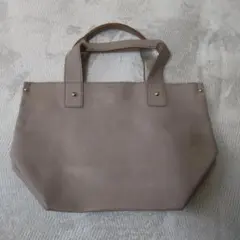 グレー 合成皮革 八角形ハンドバッグ