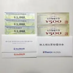 即配送 ビックカメラ 株主優待券 3000円 ヤマダ電機 株主優待券 1000円