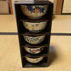 有田焼　花柄波形小鉢5個セットのサムネイル