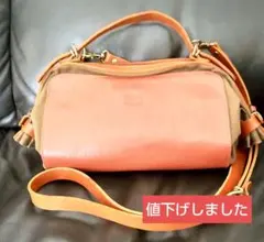 IL BISONTE 2WAY レザー ショルダーバッグ オレンジ【極美品】 - メルカリ
