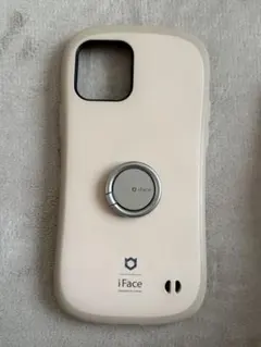 iFace iPhone12 ケース ベージュ　専用リング付き
