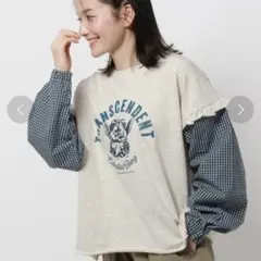 nikoand... ニコアンド チェックスリーブPO プルオーバー エンジェル