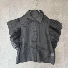 BLACK COMME des GARCONS ドット柄フリルシャツ - メルカリ