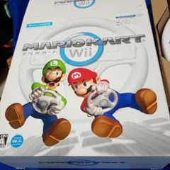 wii　ハンドル　ホワイト　中古　箱説明書付き　マリオカート用