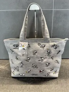 新品タグ付き　スヌーピー　刺繍　スウェット　トートバッグ　A4