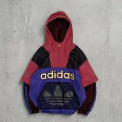 90s old adidas アディダス デサント期 ハーフジップパーカー L