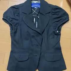 は*）様 バーバリーブルーレーベル　半袖テーラードジャケット　黒　36 Mサイズ