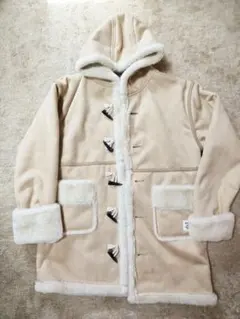 BEAMS mini フリースコート ベージュ