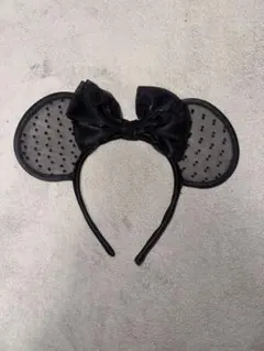 ディズニー カチューシャ ブラック ドット