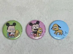にしむらゆうじ　ミッキー&プルートの缶バッジ3個セット
