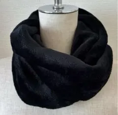お得❤️ブラック❤️ フランネルボア　スヌード　マフラー　ハンドメイド　防寒　黒