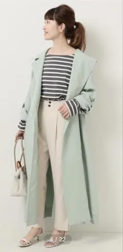スピックアンドスパン リネンミックス カルゼオーバートレンチコート