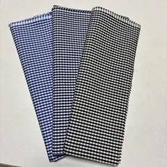 ギンガムチェック生地　ブラック　ネイビー　ブルー　3色セット