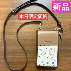 Samantha Thavasa プチチョイス プーさんレター柄スマホショルダー