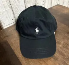 ポロ 刺繍 ブラック ベースボールキャップ