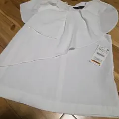 ZARA　タグ付　ノースリーブ　ブラウス　白　フリル