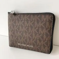 【マイケルコース】二つ折り財布　ジップウォレット　クーパー　メンズ　ブラウン　茶