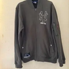 MLB ニューヨークヤンキース NYロゴパーカー フルジップ メンズLL カーキ