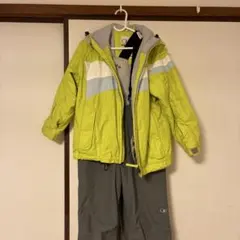 子ども用スキーウェアセット（ライムグリーン・グレー）110㎝