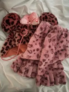 ヒョウ柄ミ二ーファンキャップ ヒョウ柄ルーズソックス