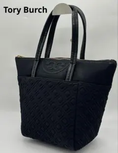 良品 TORY BURCH トートバッグ ナイロン ブラック キルティング