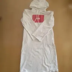 VANS ホワイト ロングパーカー レッドロゴ Sサイズ