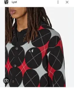 AWAKE NY argyle knit cardigan