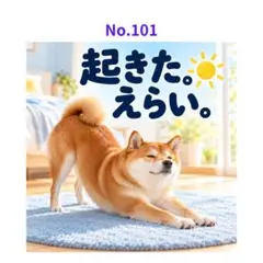 【No.101】ステッカー 柴犬 起きた。えらい。 犬 3枚500円