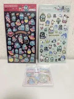 サンリオ ハンギョドン はぴだんぶい 箔押しシール フレークシール 3点セット