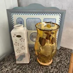 ボヘミアン花瓶と半右衛門窯花瓶