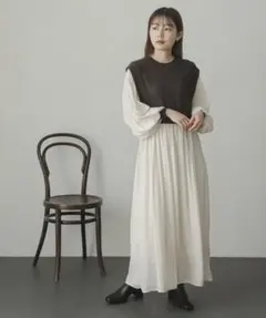 レイヤードデザイン長袖ワンピース SENSE OF PLACE