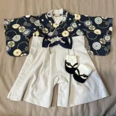 プティマイン　Boys　なりきり袴カバーオール　袴ロンパース　60サイズ