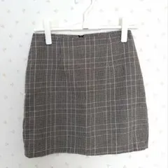 レディース　チェック柄台形スカート