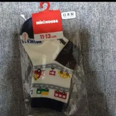 新品ミキハウス Miki House ベビー靴下 11-13cm 車柄