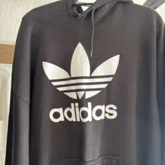 adidas ブラック フード付きパーカー XL