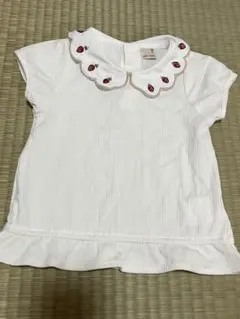 プティマイン いちご刺繍 半袖シャツ 100cm