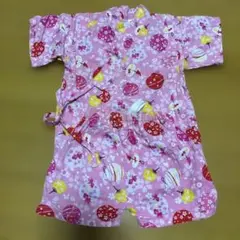 ベビー甚平 ピンク 花柄 90cm