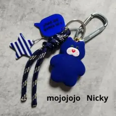 mojojojo じゃらじゃらキーホルダー 青ネコ 猫 黒 ブラック Nicky