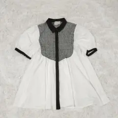 美品✨️ユナイテッドアローズ　エンブロイダリー コンビ ショートスリーブブラウス