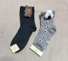 新品☆チュチュアンナの綿混マスコット付きソックス（靴下）2足組（くま・おにぎり）