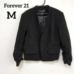 Forever 21 ノーカラージャケット 【M】 黒 ブラック アウター