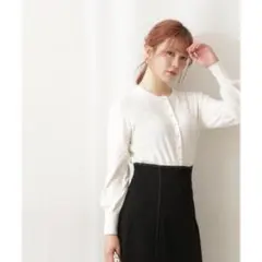 PROPORTION BODY DRESSING パール　カーディガン　白