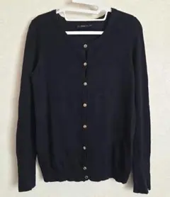ZARA ネイビー ゴールドボタン付き　カーディガン M