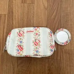Cath Kidston フラワープリント ポーチ ミラー付き