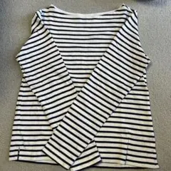 UNIQLO ストライプ 長袖Tシャツ Sネイビー＆ホワイト